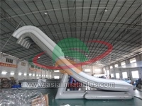 0.9mm Giant Inflatable Floating Water Slide , Yacht Inflatable Water Slide