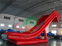 Customize Red Long Slide Inflatable Floating Yacht Slide