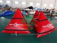 Triangle Shape Triathlons Buoys Inflatable With Velcro