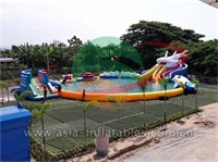 Giant Inflatable Shark Slide Water Park