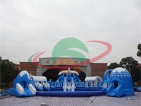 Commercial Inflatable Ice World Theme Water Park With Pool and Slide