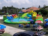Classic Style Inflatable Jurassic Land Water Park For Playground