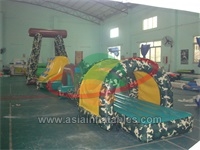 Inflatable Camouflage Obstacle Course, Inflatable Water Floating Obstacle Challenge
