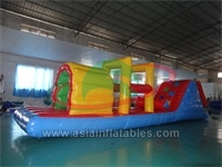 Aqua Run Inflatable Water Climbing Wall and Slide , Inflatable Water Obstacle Course