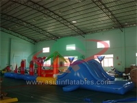 Adventure Inflatable Floating Water Aqua Run , Unique Design Obstacle Inflatable