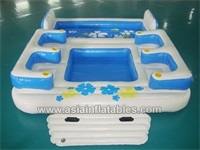 Customize Inflatable Outdoor Beach Island, Inflatable Pool Lounge Float Island