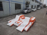 Orange Color 10 Person Inflatable Pool Float Island , Inflatable Pool Mat