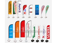 Telescopic Pole Garden Teardrop Printing Outdoor Wind Resistant Banner Feather